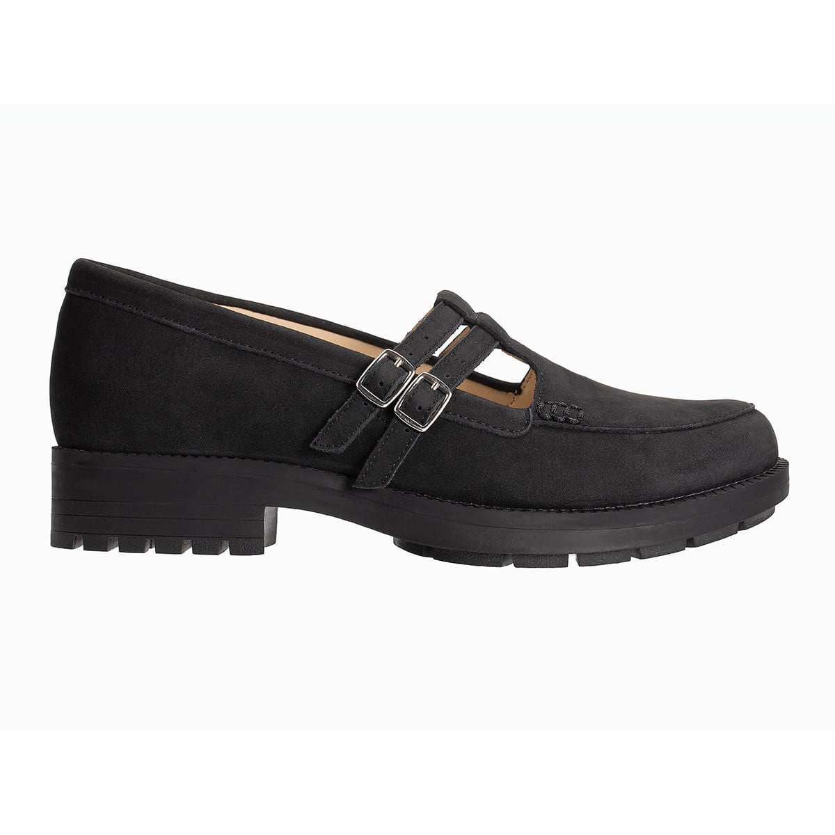 Revitalign Maple Women's Double-Strap Loafer - Black Nubuck