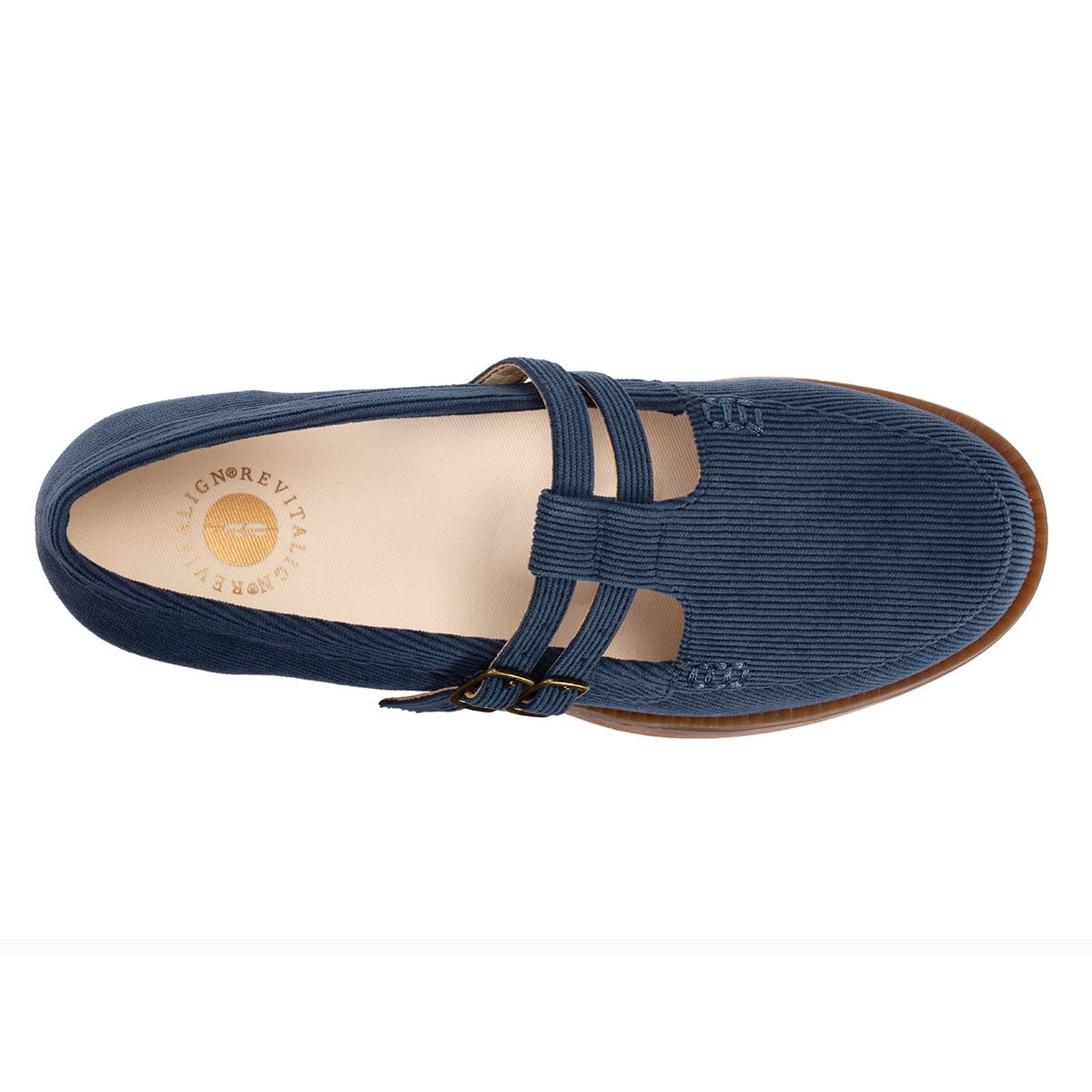Revitalign Maple Women's Double-Strap Loafer - Navy Corduroy
