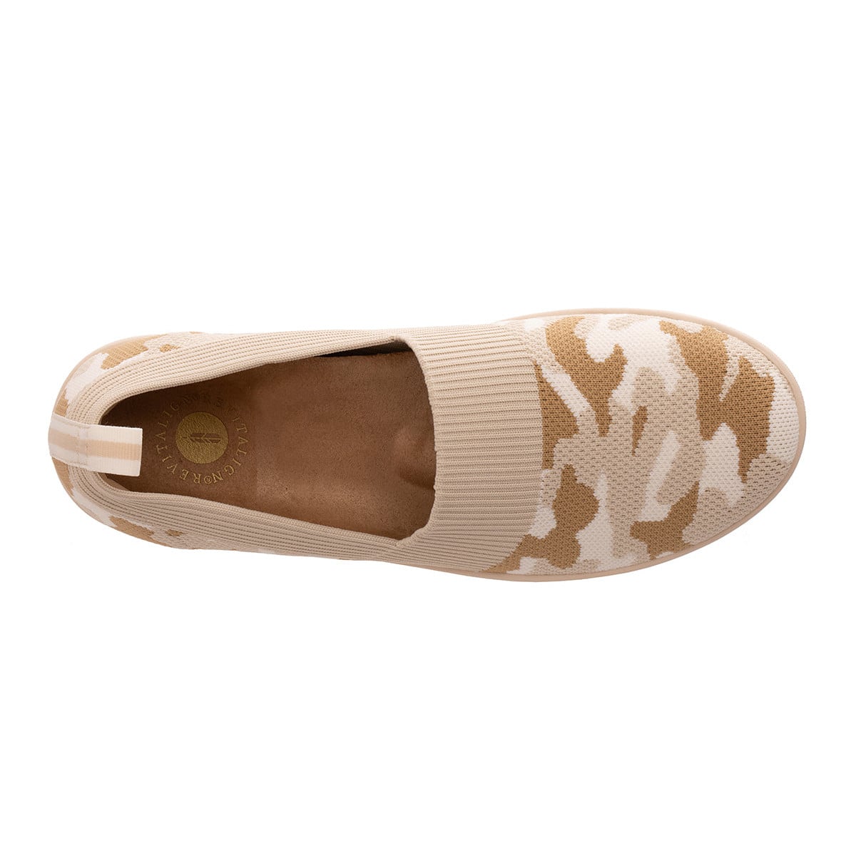 Revitalign Mariner Camo Women's Knit Slip-On Sneaker - Sesame