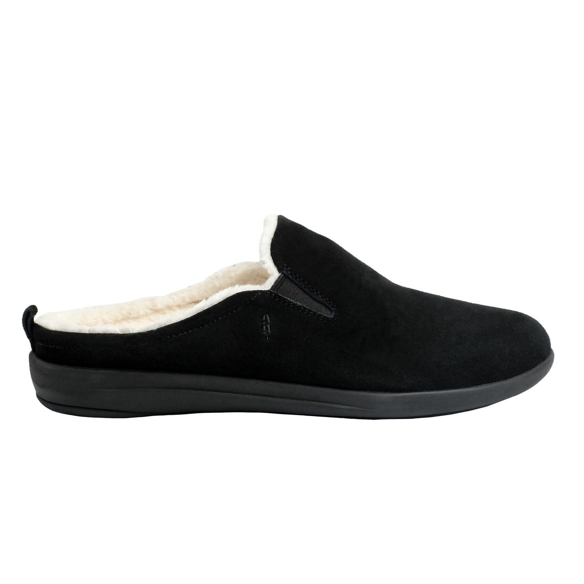 Revitalign Dundee Suede Men's Backless Slipper - Black