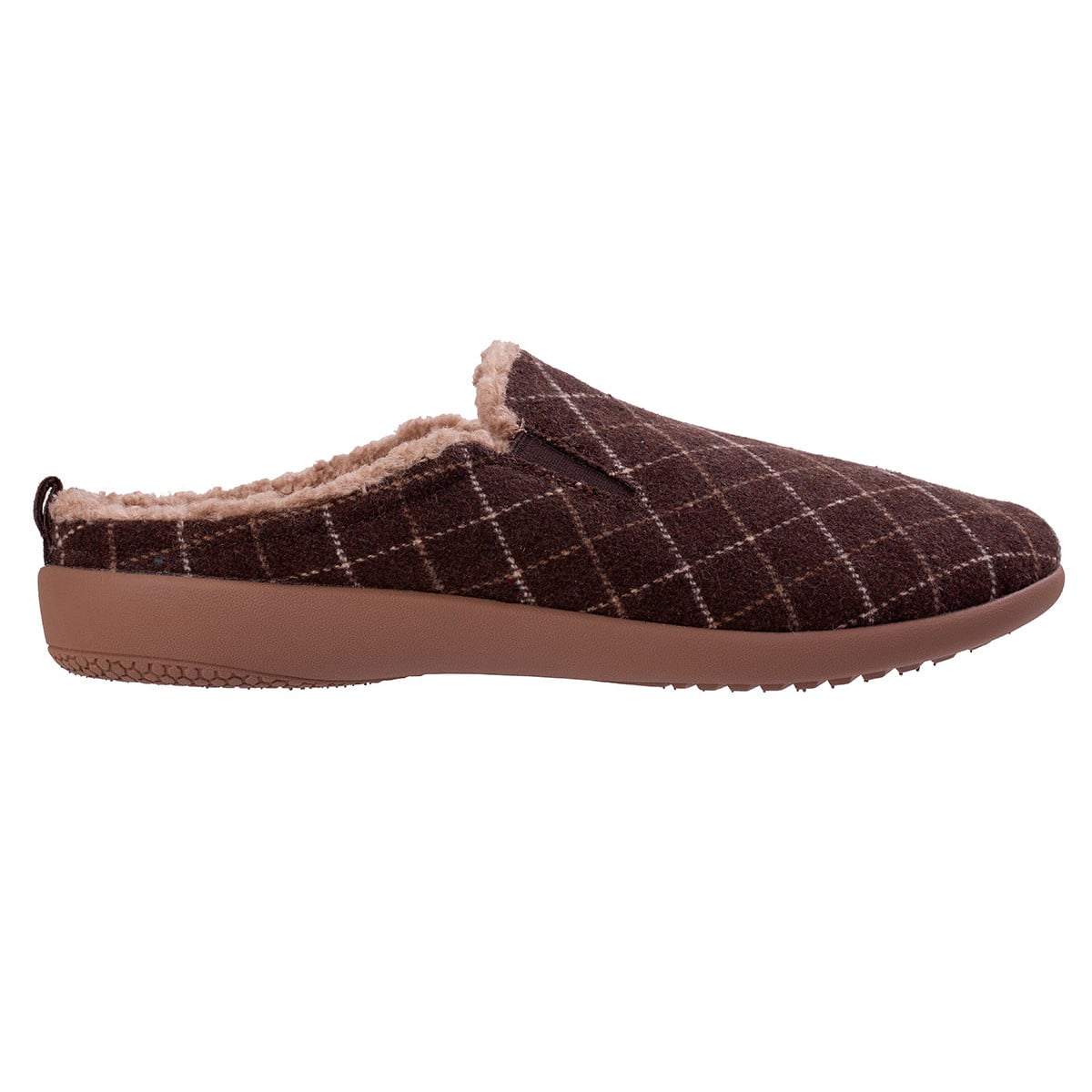 Revitalign Men's Dundee Windowpane Slipper - Brown