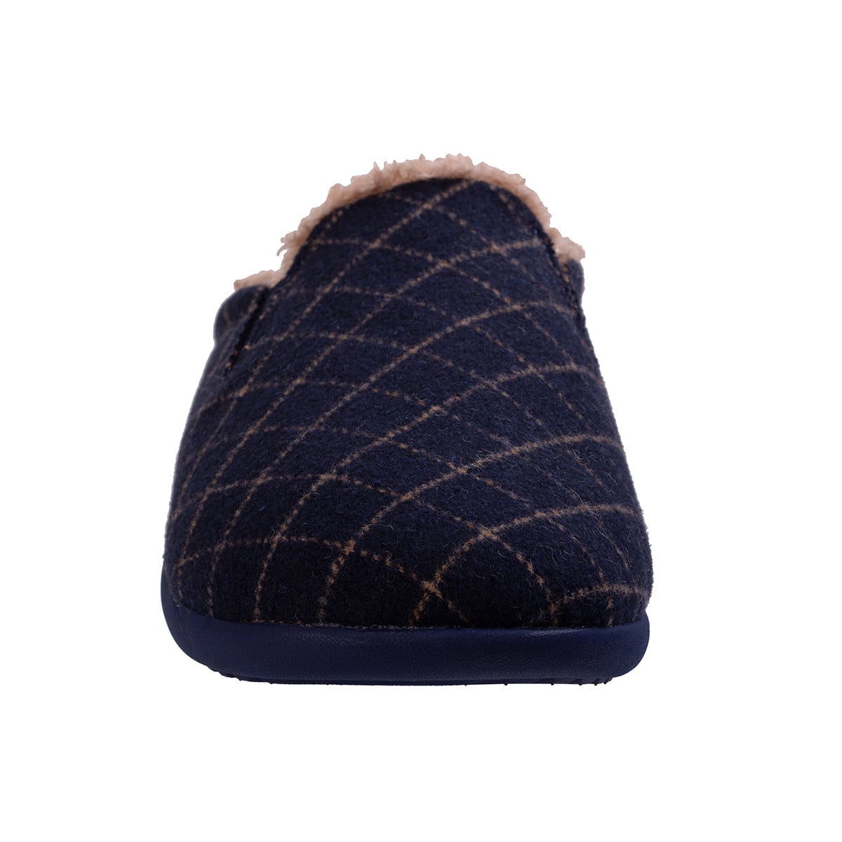 Revitalign Men's Dundee Windowpane Slipper - Navy
