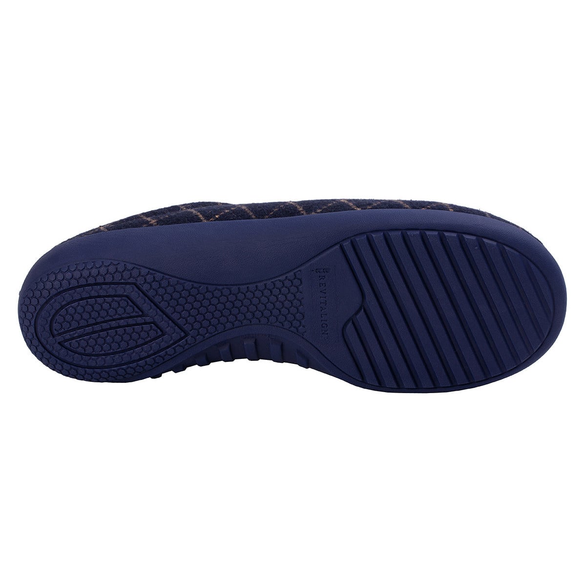 Revitalign Men's Dundee Windowpane Slipper - Navy