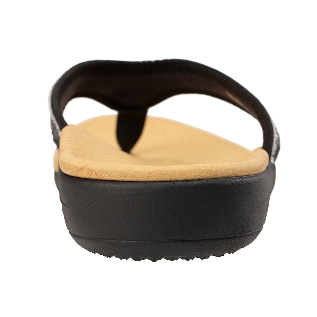 Revitalign Men's Yumi Canvas Toe-Post Sandal - Black