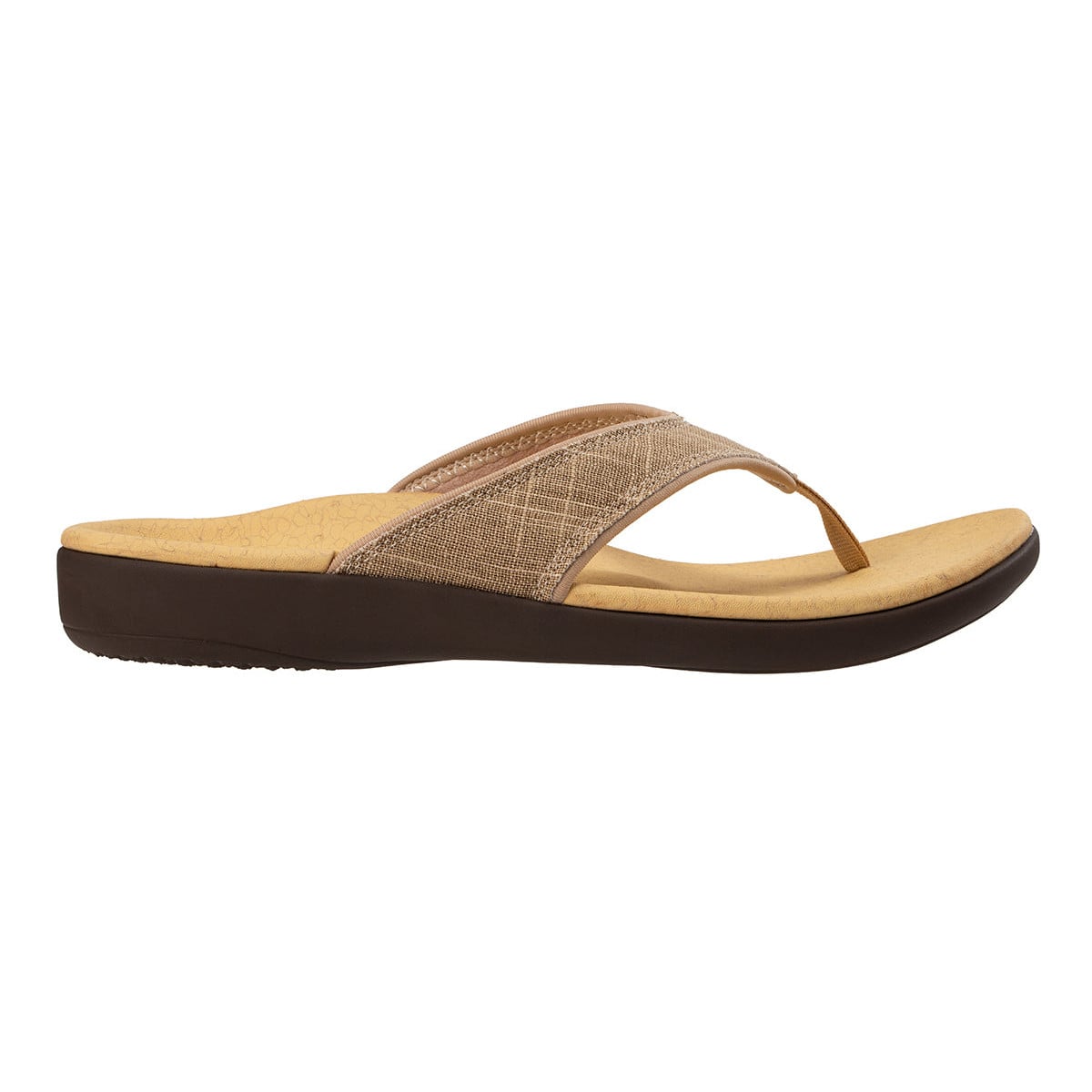Revitalign Men's Yumi Canvas Toe-Post Sandal - Tan