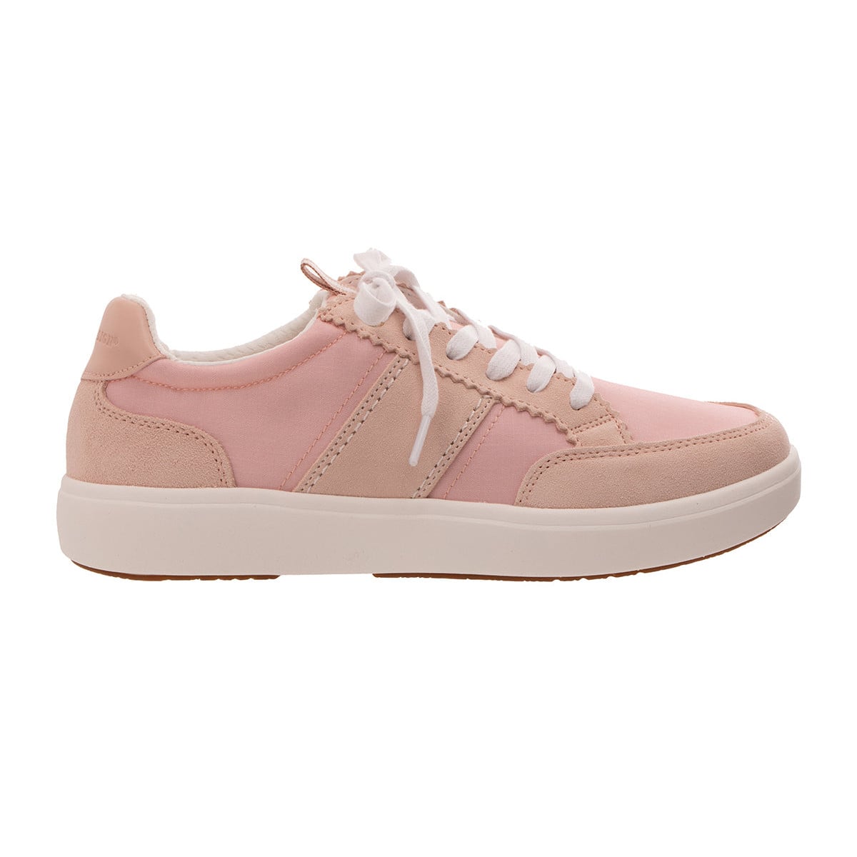 Revitalign Montauk Lily Women's Suede and Ripstop Lace-Up Sneaker - Peach Whip