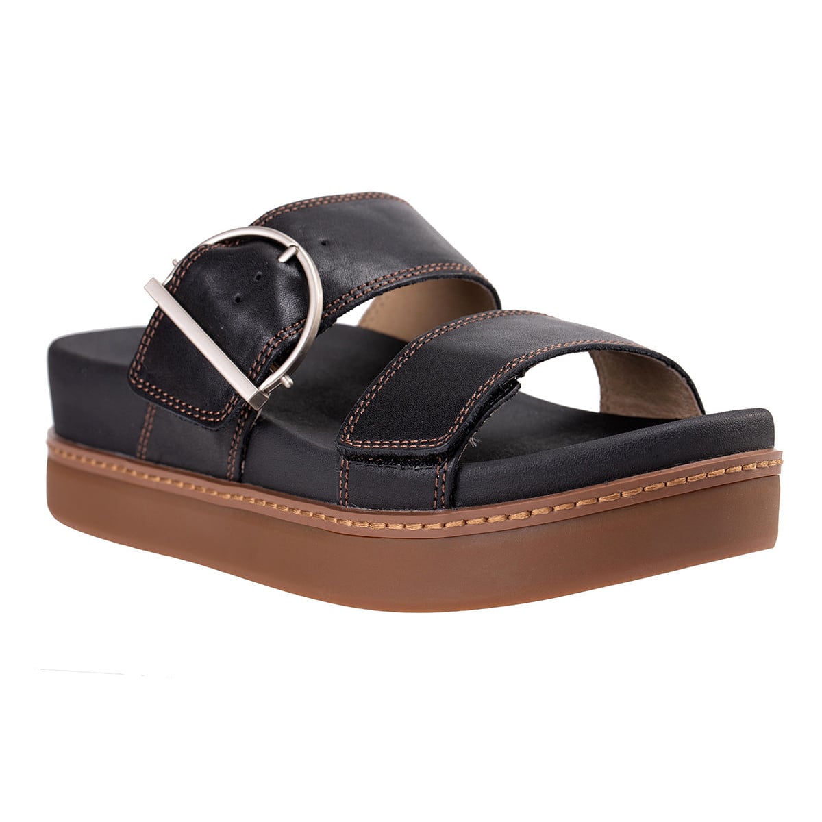 Revitalign Nova Women's Buckle Slide Sandal - Black