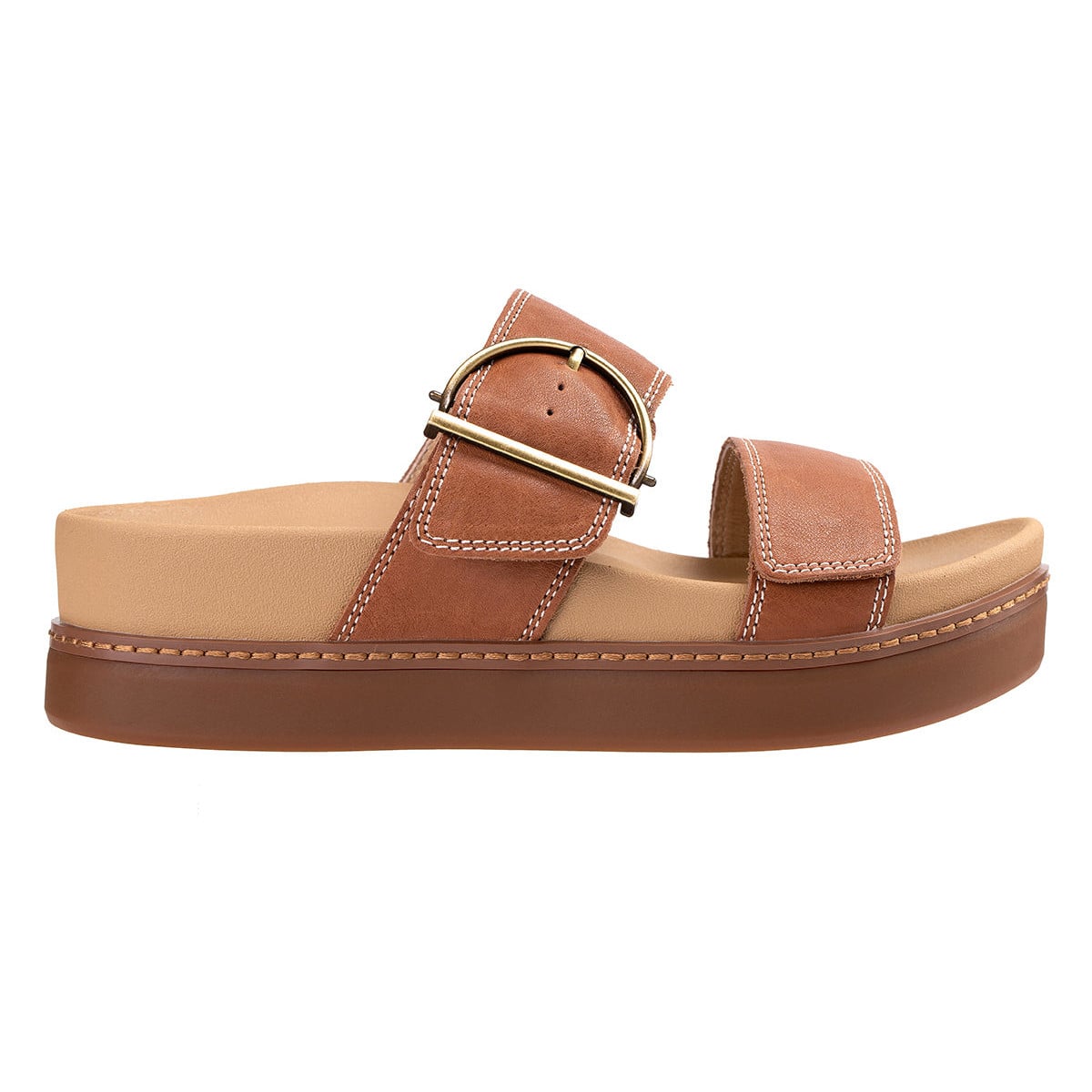 Revitalign Nova Women's Buckle Slide Sandal - Tan