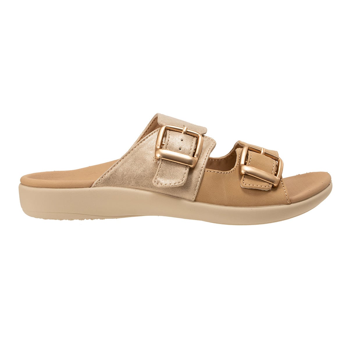 Revitalign Pensacola Women's Buckle Slide Sandal - Sesame