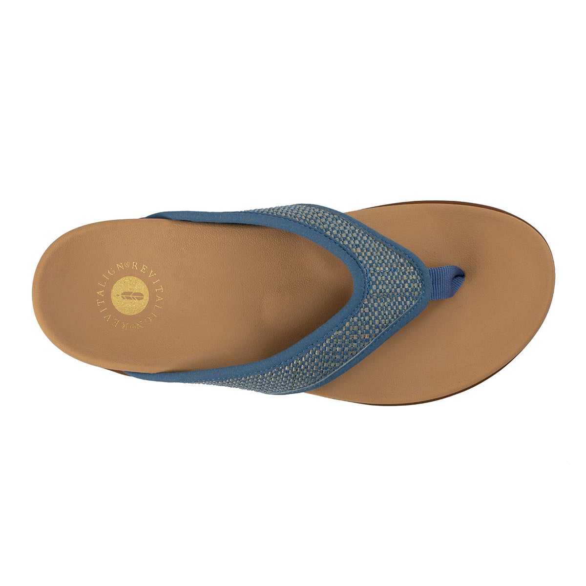 Revitalign Shoreline Raffia Women's Woven Flip-Flop Sandal - Blue