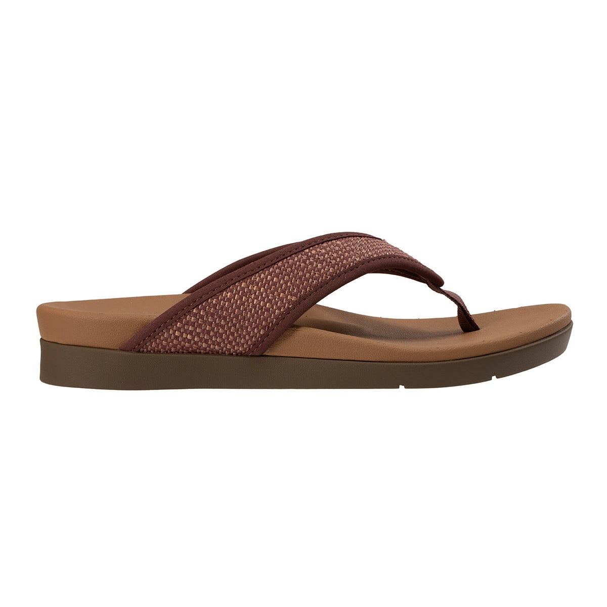 Revitalign Shoreline Raffia Women's Woven Flip-Flop Sandal - Dark Chocolate