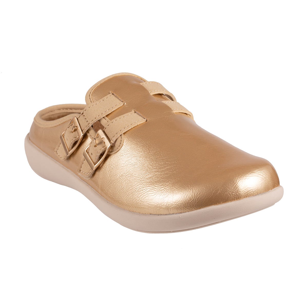 Revitalign Siesta Sundown Women's Buckle Mule - Gold