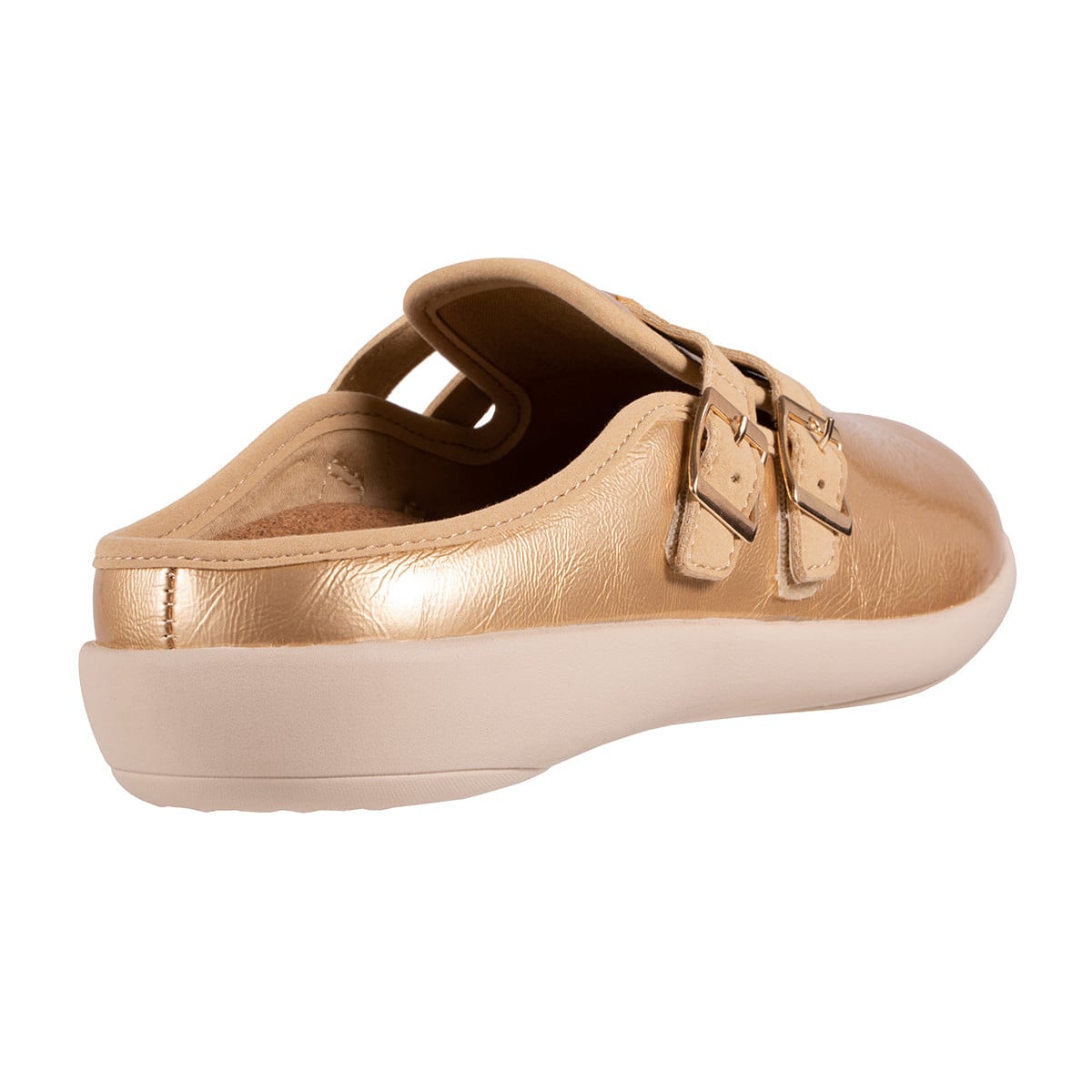 Revitalign Siesta Sundown Women's Buckle Mule - Gold