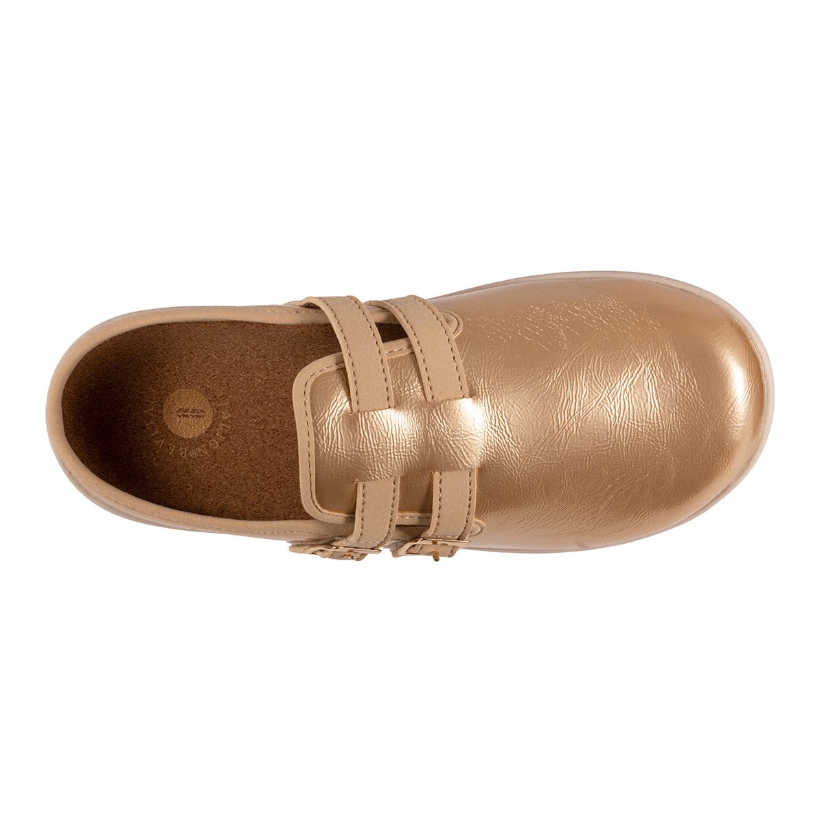 Revitalign Siesta Sundown Women's Buckle Mule - Gold