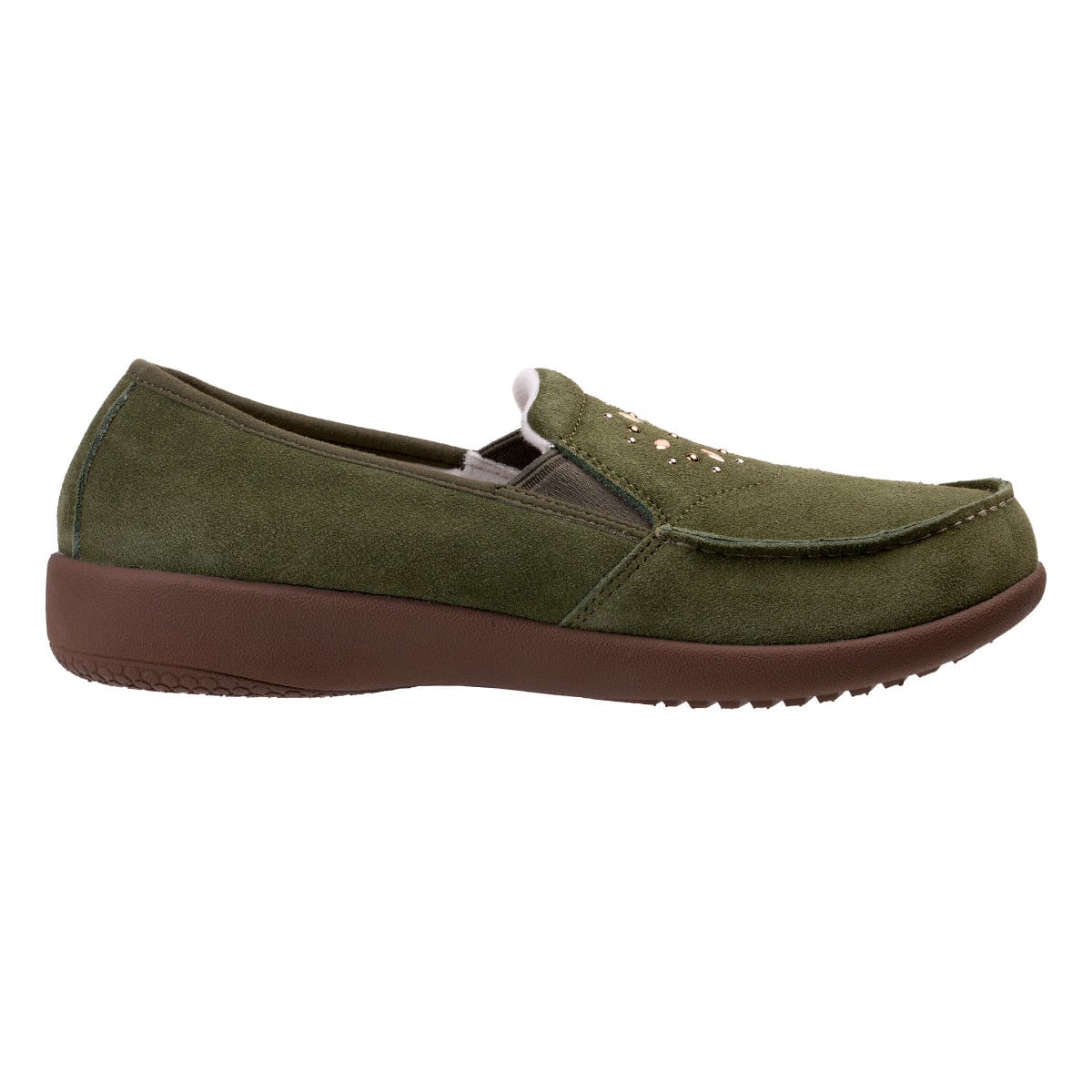 Revitalign Siesta Terrazzo Women's Suede Slip-On Shoe - Olive