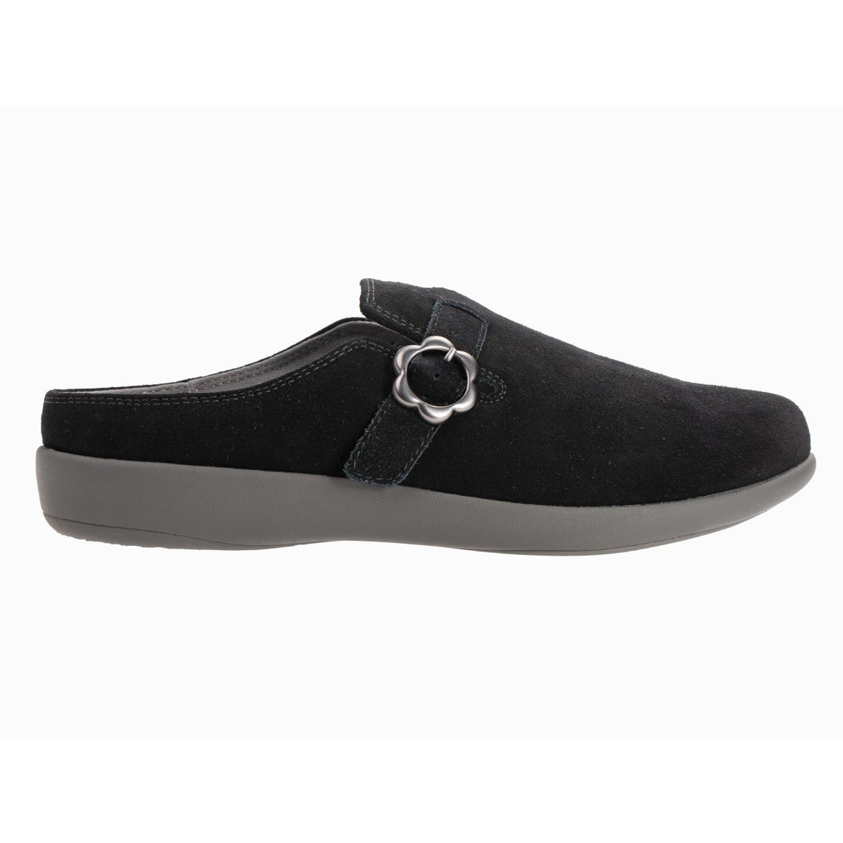 Revitalign Solaire Suede Women's Buckle Clog - Black