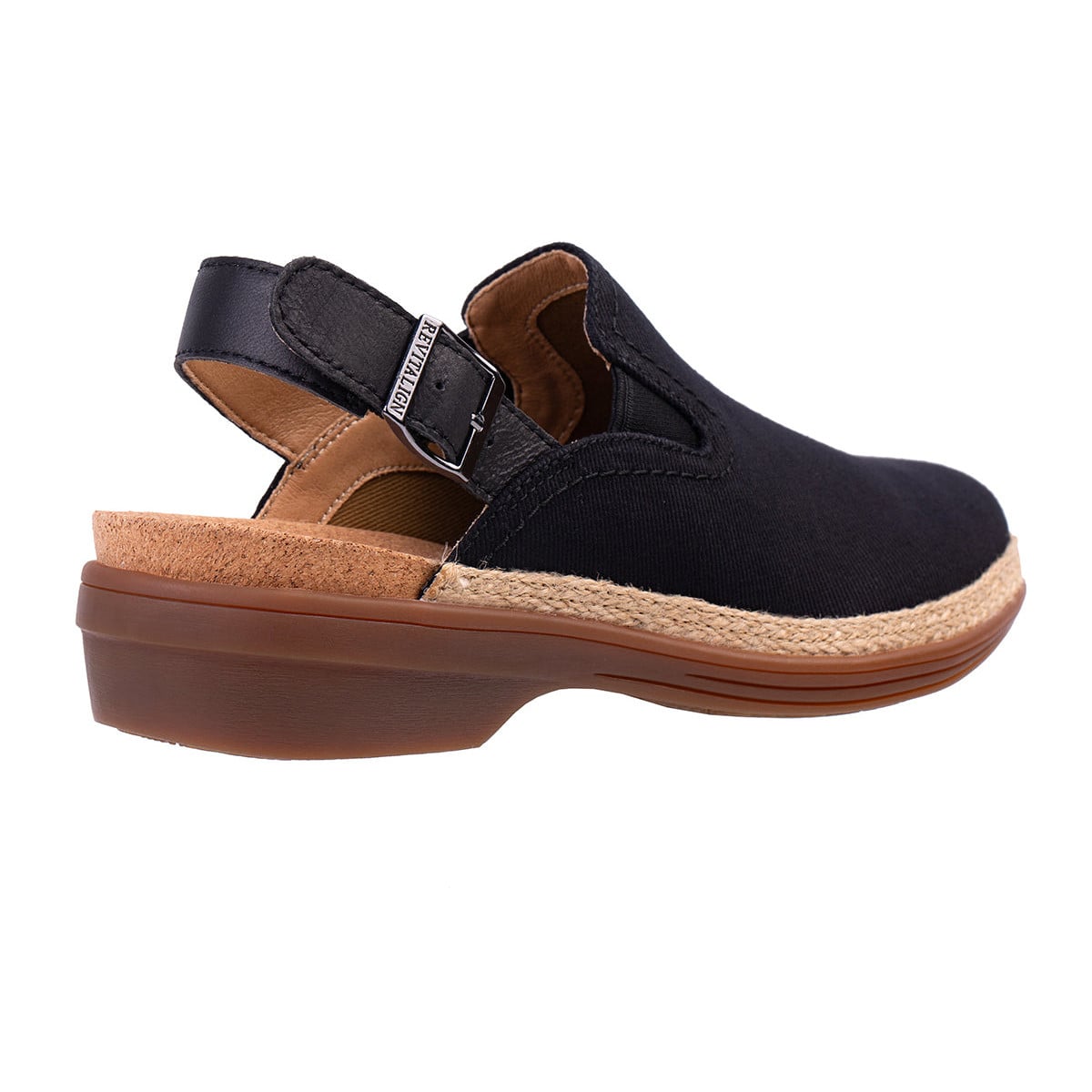 Revitalign Ventura Women's Canvas Backstrap Clog - Black