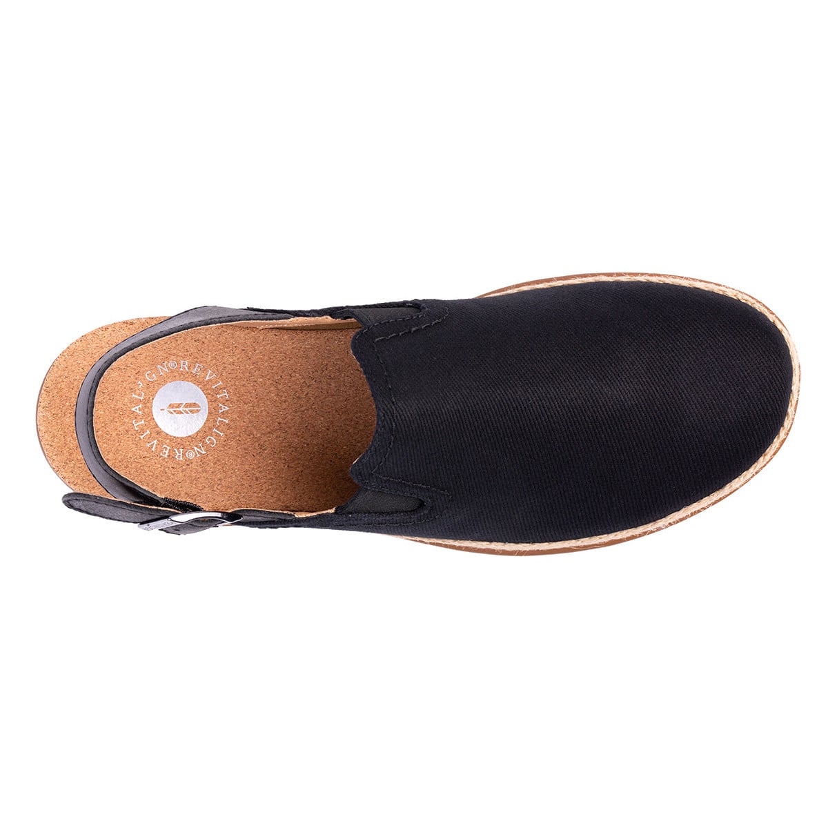 Revitalign Ventura Women's Canvas Backstrap Clog - Black