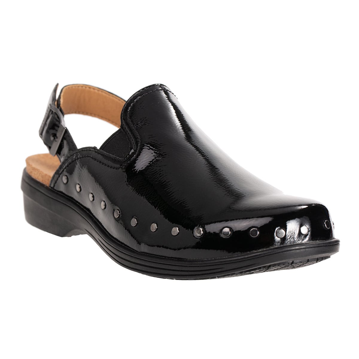 Revitalign Ventura Patent Women's Backstrap Clog - Black