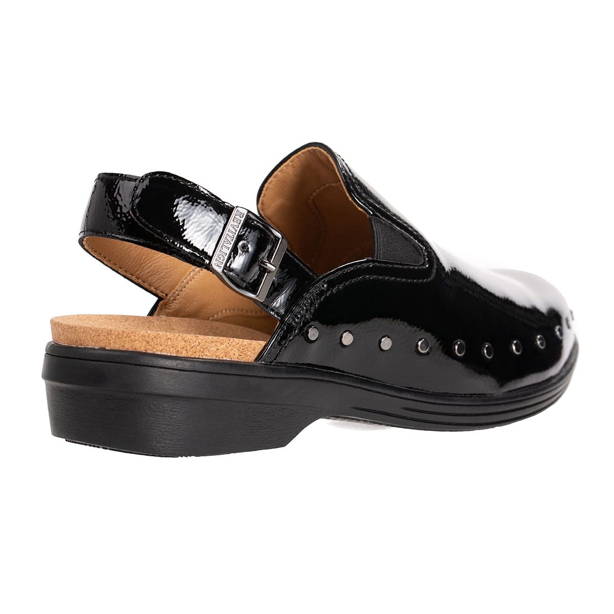 Revitalign Ventura Patent Women's Backstrap Clog - Black