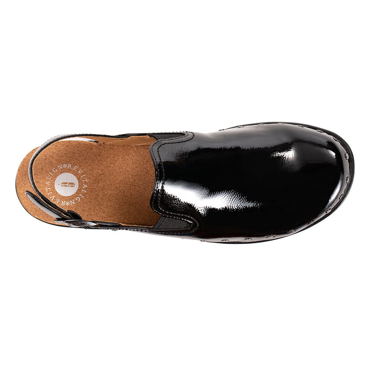 Revitalign Ventura Patent Women's Backstrap Clog - Black
