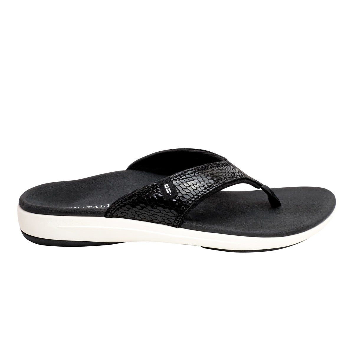 Revitalign Yumi Gecko Women's Flip Flop Sandal - Black