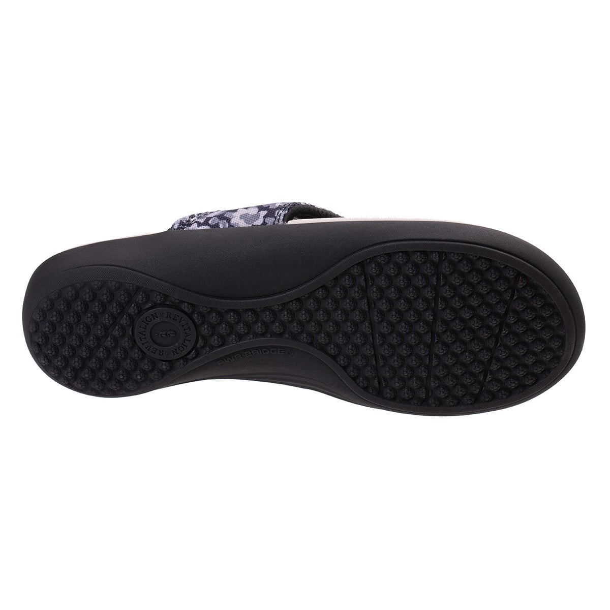 Revitalign Yumi Mod Floral Women's Toe-Post Sandal - Black