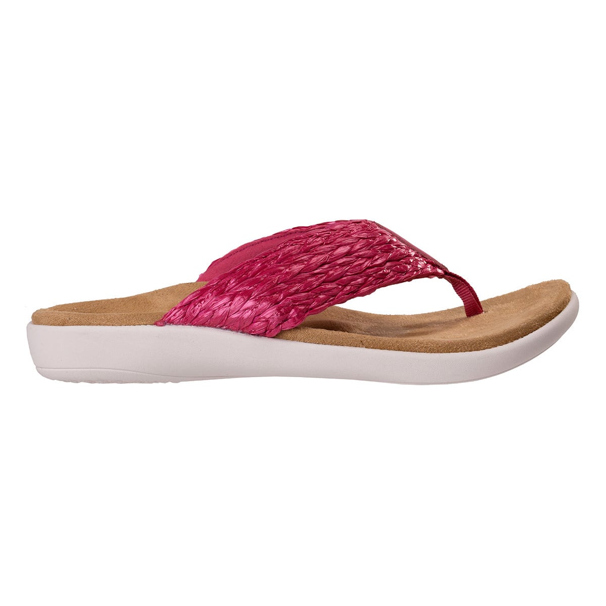 Revitalign Yumi Raffia Women's Braided Flip Flop Sandal - Pink