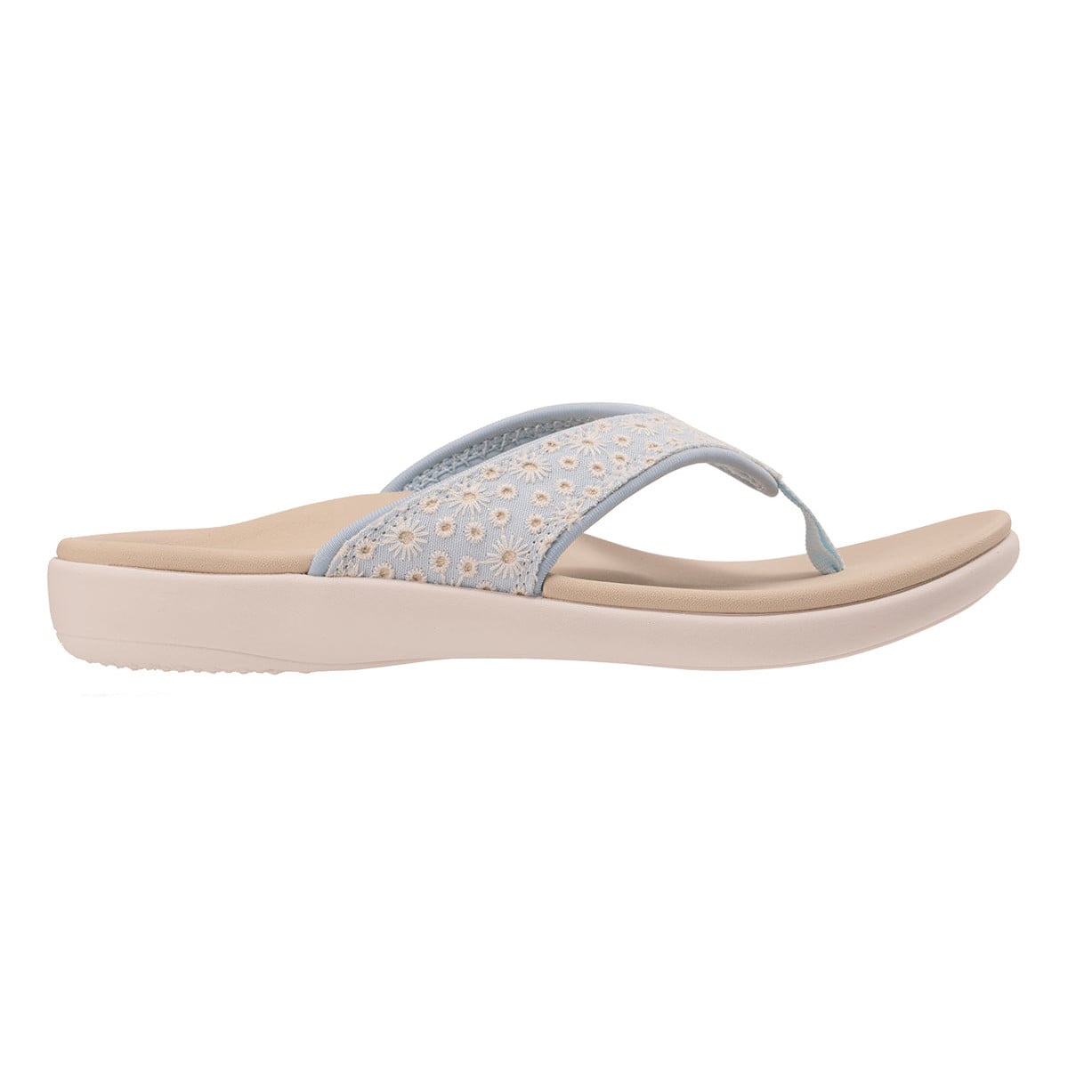 Revitalign Yumi Society Women's Eyelet Flip-Flop Sandal - Light Blue