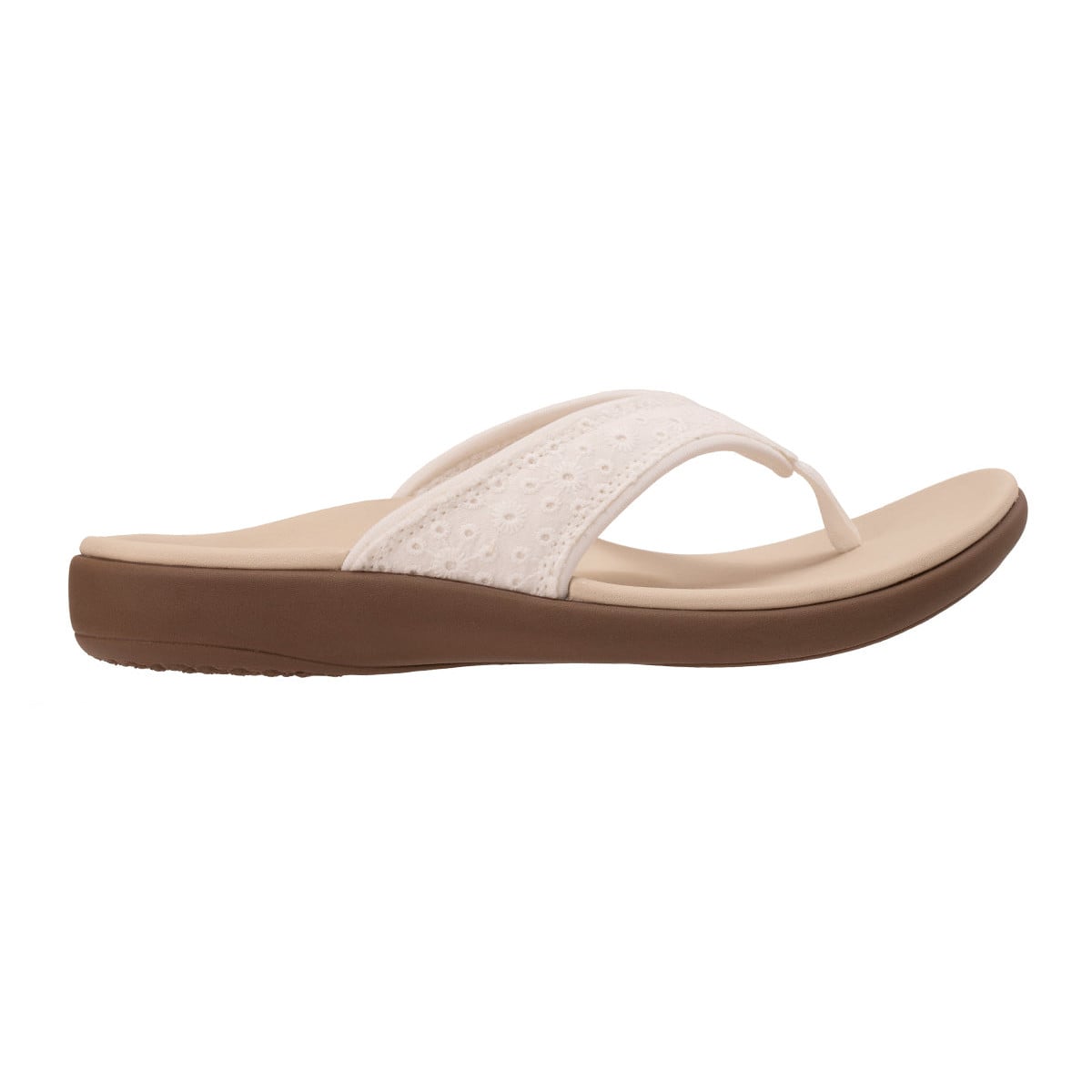 Revitalign Yumi Society Women's Eyelet Flip-Flop Sandal - White