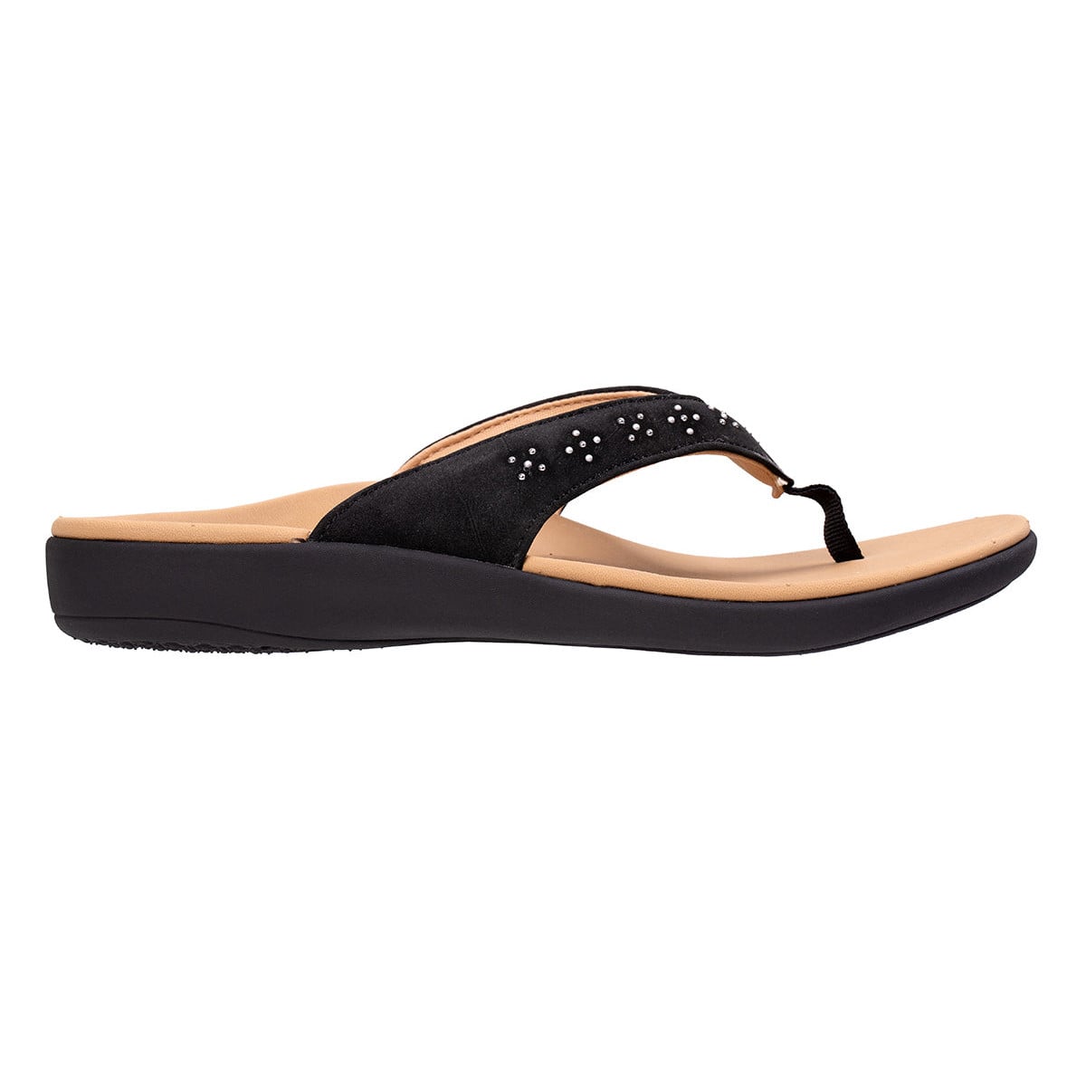 Revitalign Yumi Stud Women's Toe-Post Sandal - Black