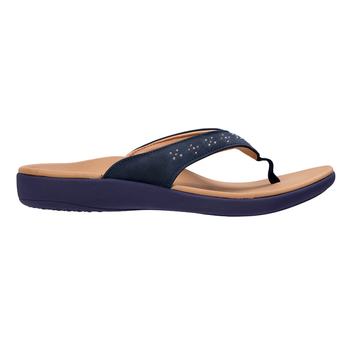 Revitalign Yumi Stud Women's Toe-Post Sandal - Navy