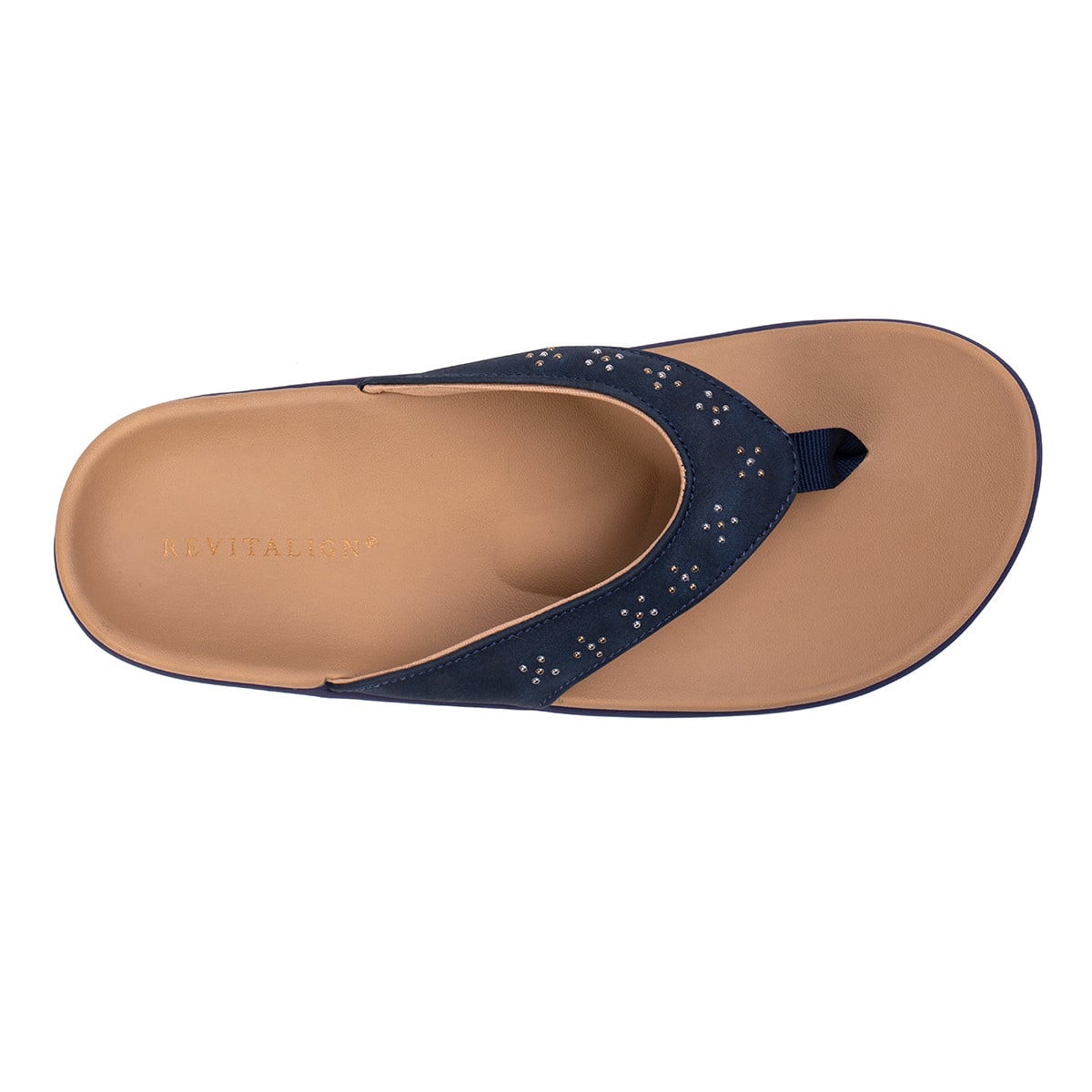 Revitalign Yumi Stud Women's Toe-Post Sandal - Navy