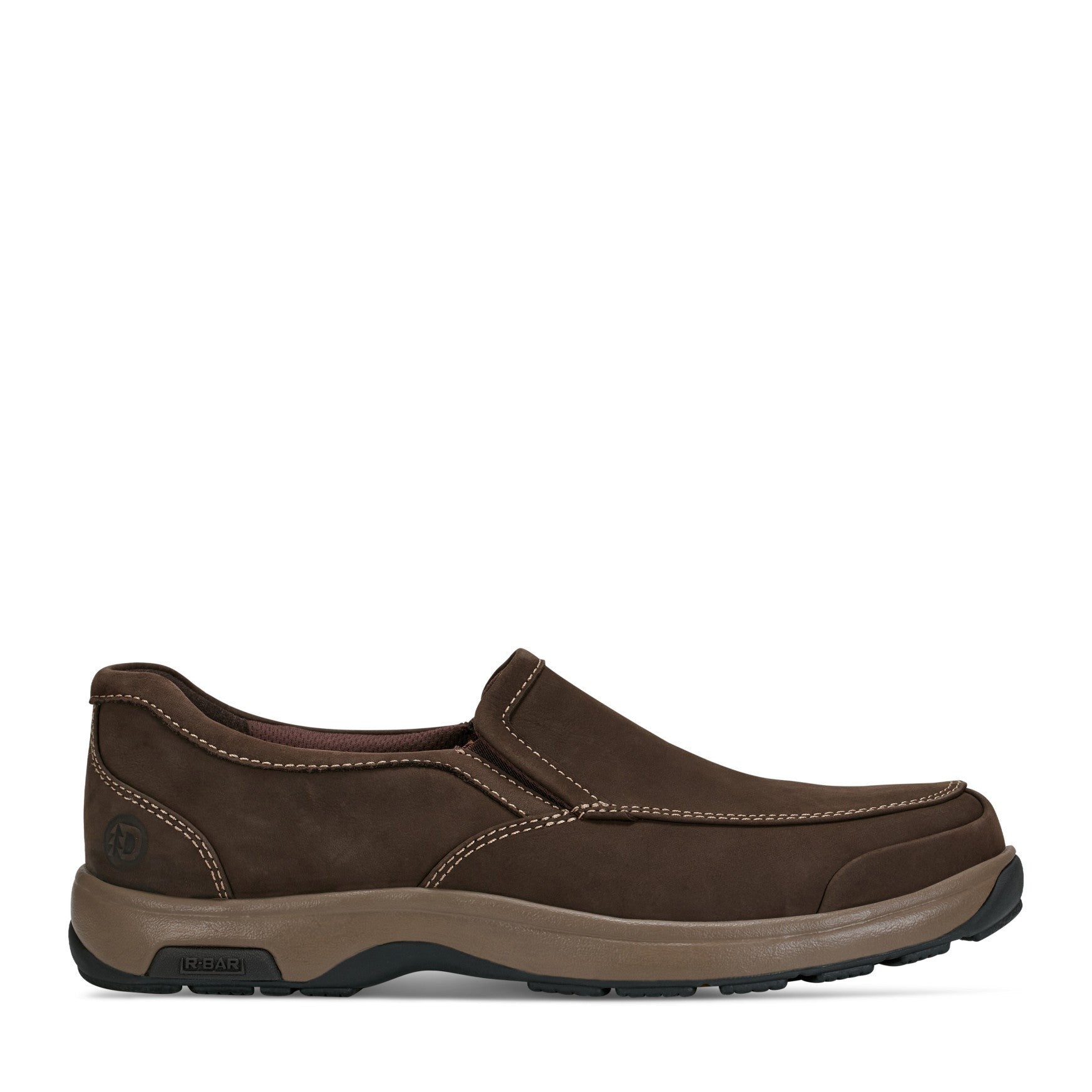 Dunham Battery Park Slip-On Cushioned Men's Casual Shoe - Brown Nubuck - 1