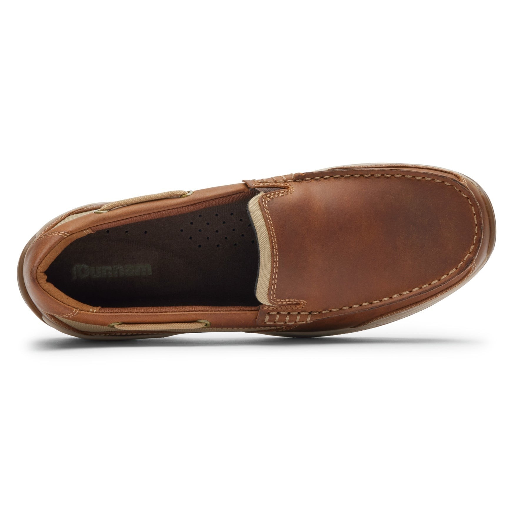 Dunham Captain Venetian Boat Cushioned Memory-Foam Arch Support Men's Boat Shoe - Tan Leather - 3