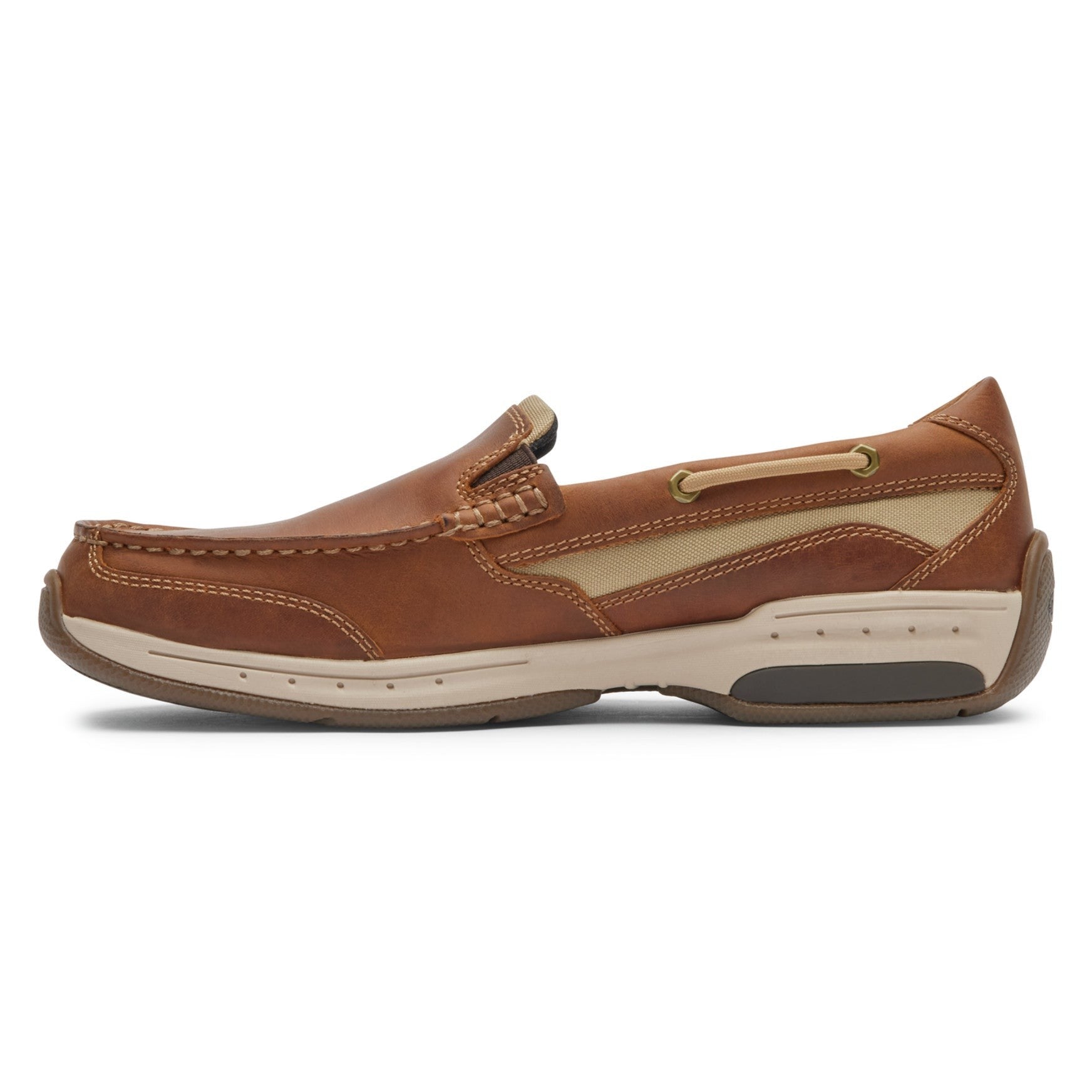 Dunham Captain Venetian Boat Cushioned Memory-Foam Arch Support Men's Boat Shoe - Tan Leather - 5