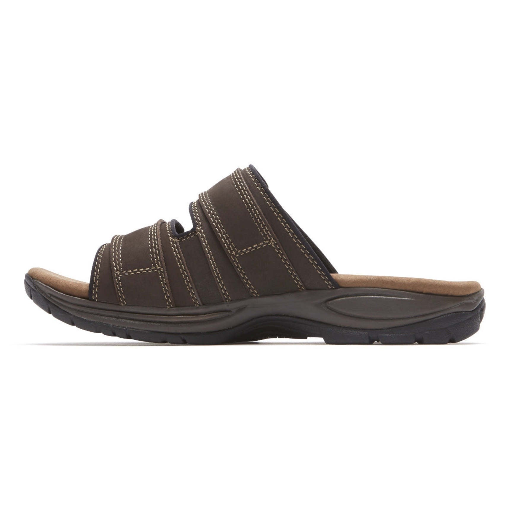 Dunham Newport Slide Cushioned Comfort with Arch Support Men's Slide - Dark Brown - 5
