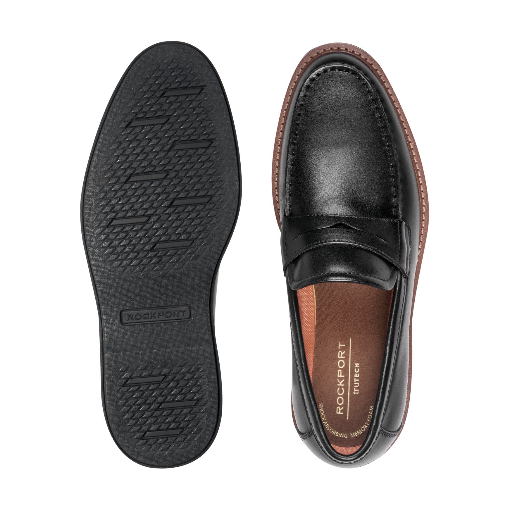 Rockport Ledger Men's Cushioned Penny Loafers - Black Leather - View 5