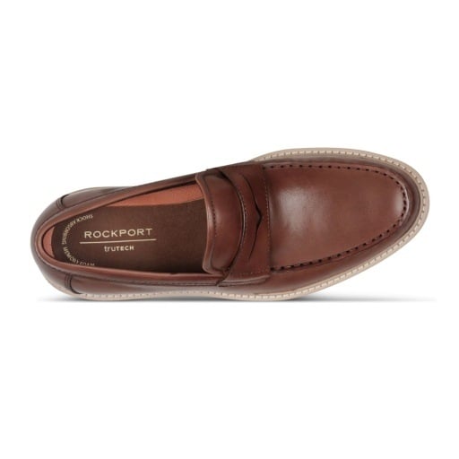 Rockport Ledger Men's Cushioned Penny Loafers Dark Natural 5