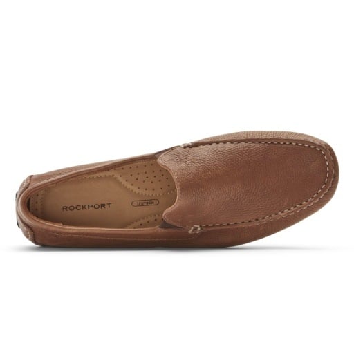 Rockport Rhyder Venetian Cushioned Comfort with Arch Support Men's Slip-On Tan Tumbled Leather 6