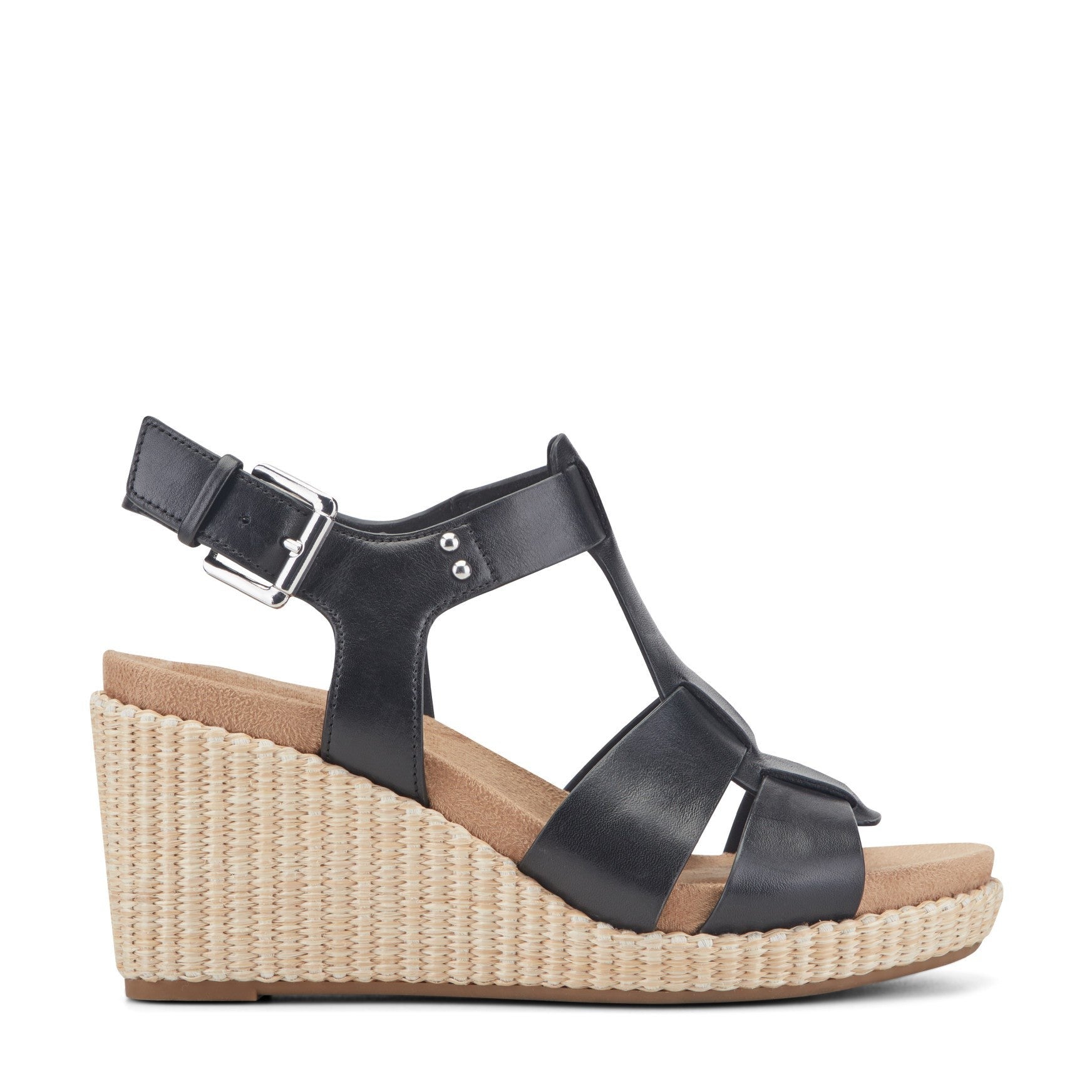 Rockport Belle Wedge Cushioned Arch Support Women's Wedge Sandal - Black - 1