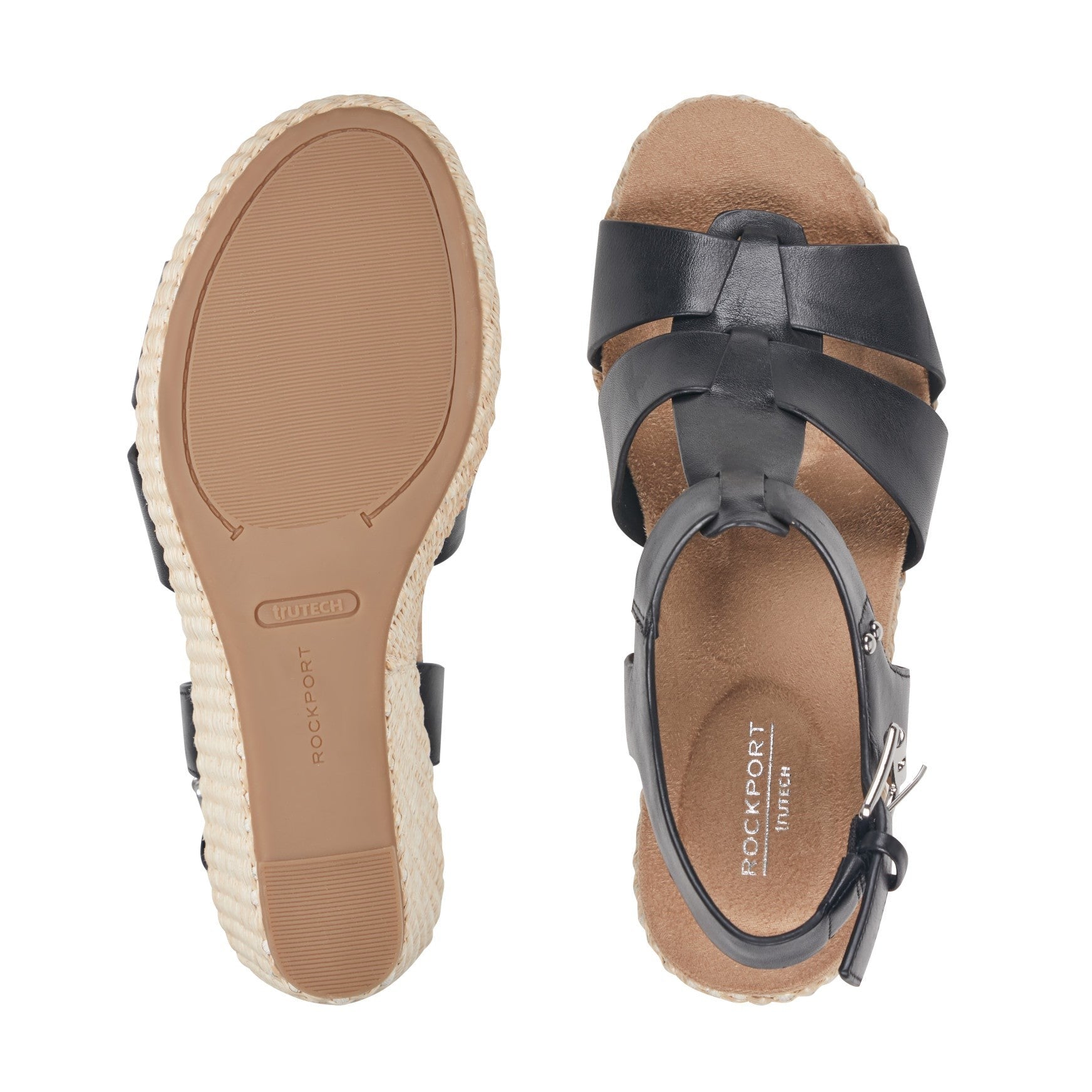 Rockport Belle Wedge Cushioned Arch Support Women's Wedge Sandal - Black - 5