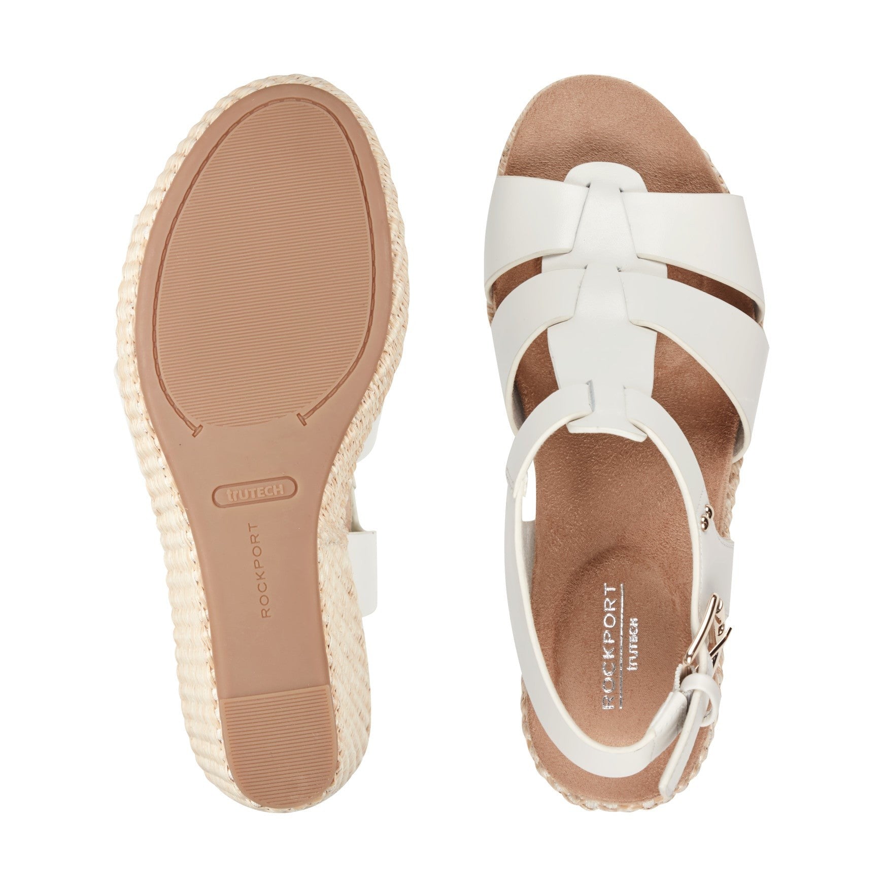 Rockport Belle Wedge Cushioned Arch Support Women's Wedge Sandal - Ivory - 5
