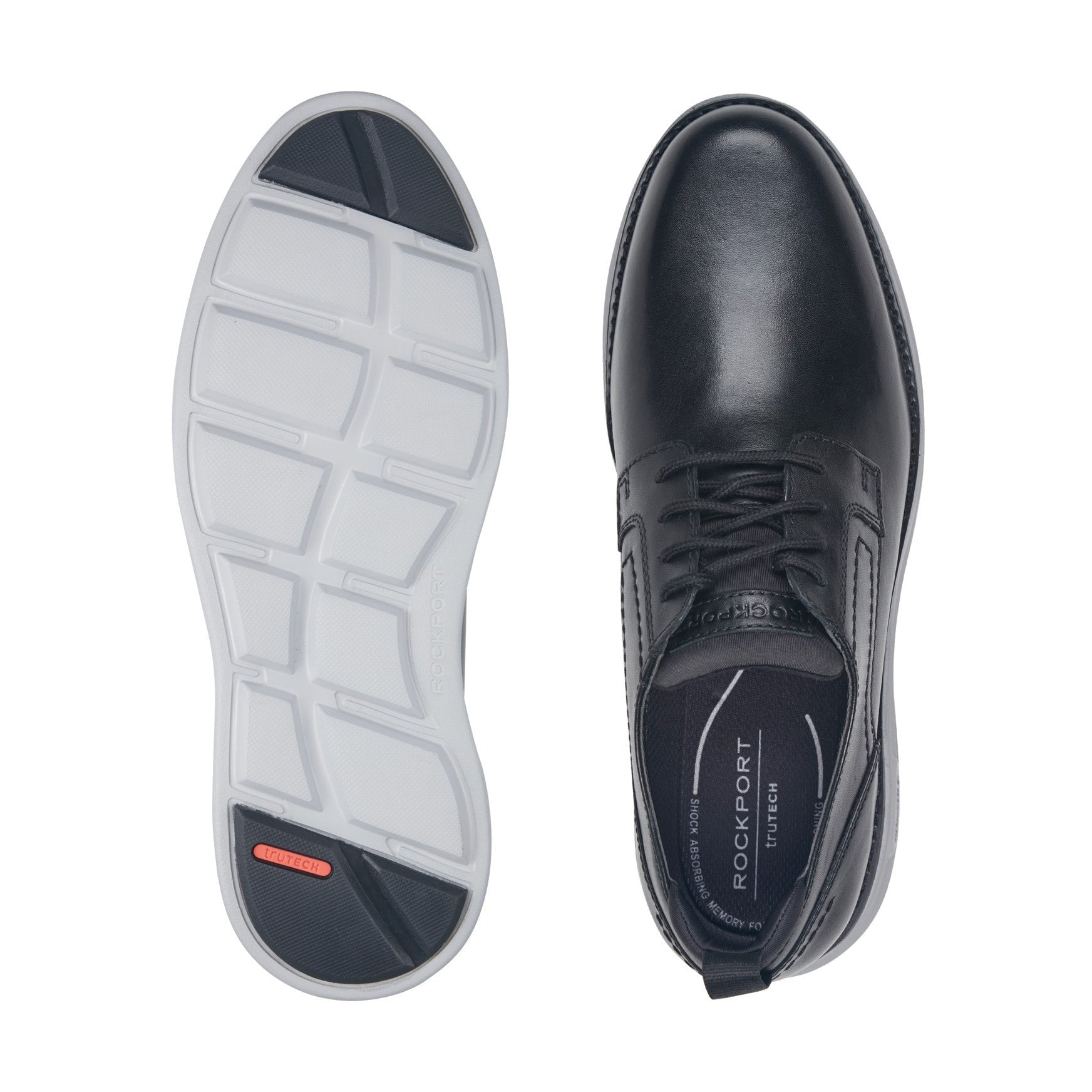 Rockport Canton Cushioned Orthotic-Friendly Men's Casual Oxford - Black Leather - 5