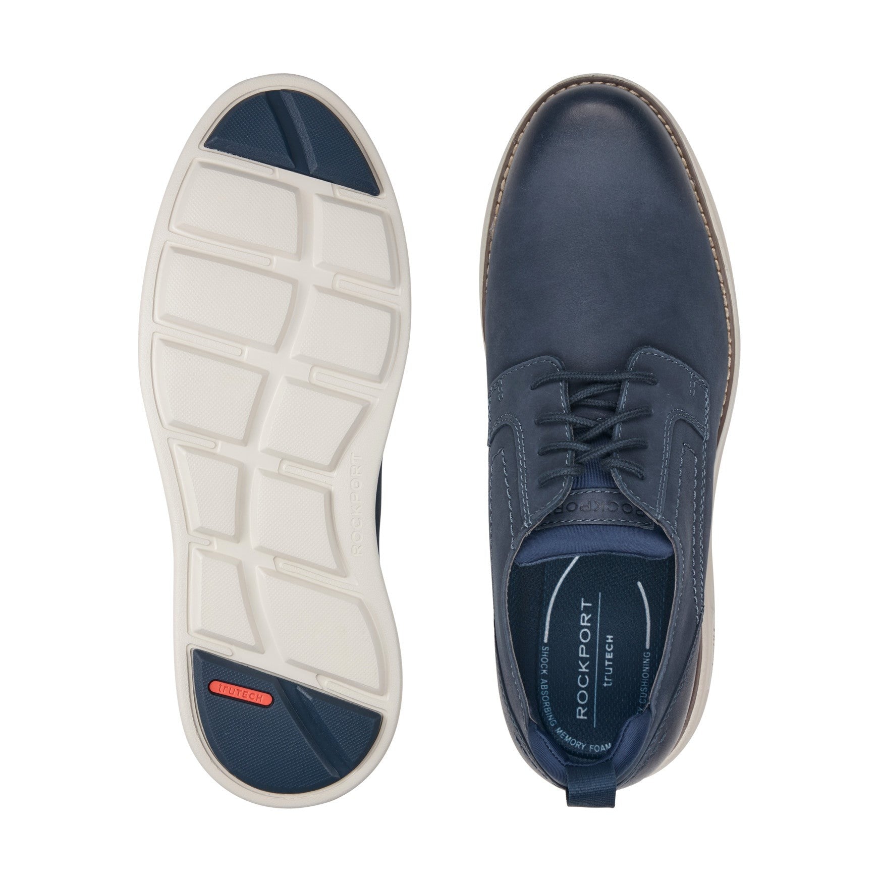 Rockport Canton Cushioned Orthotic-Friendly Men's Casual Oxford - Dark Blue Leather - 5