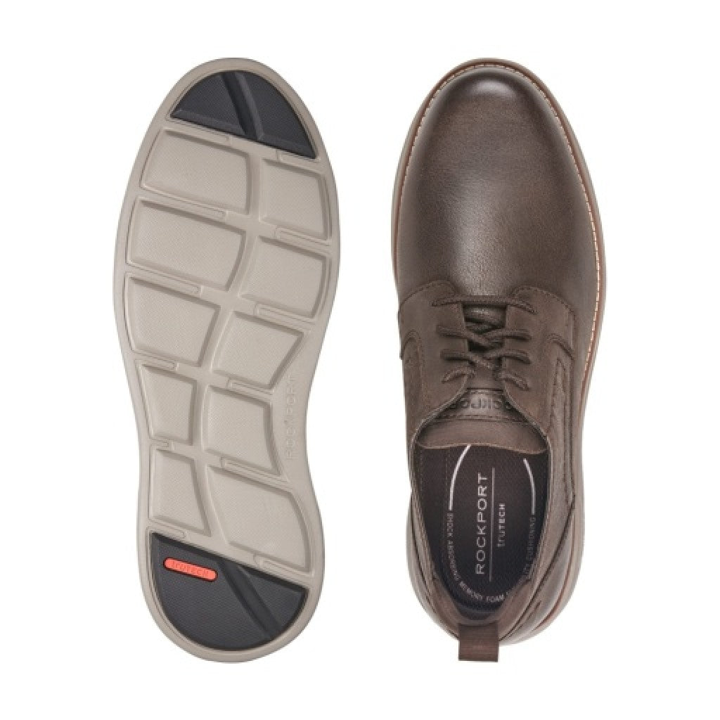 Rockport Canton Cushioned Orthotic-Friendly Men's Casual Oxford - Dark Brown - 4