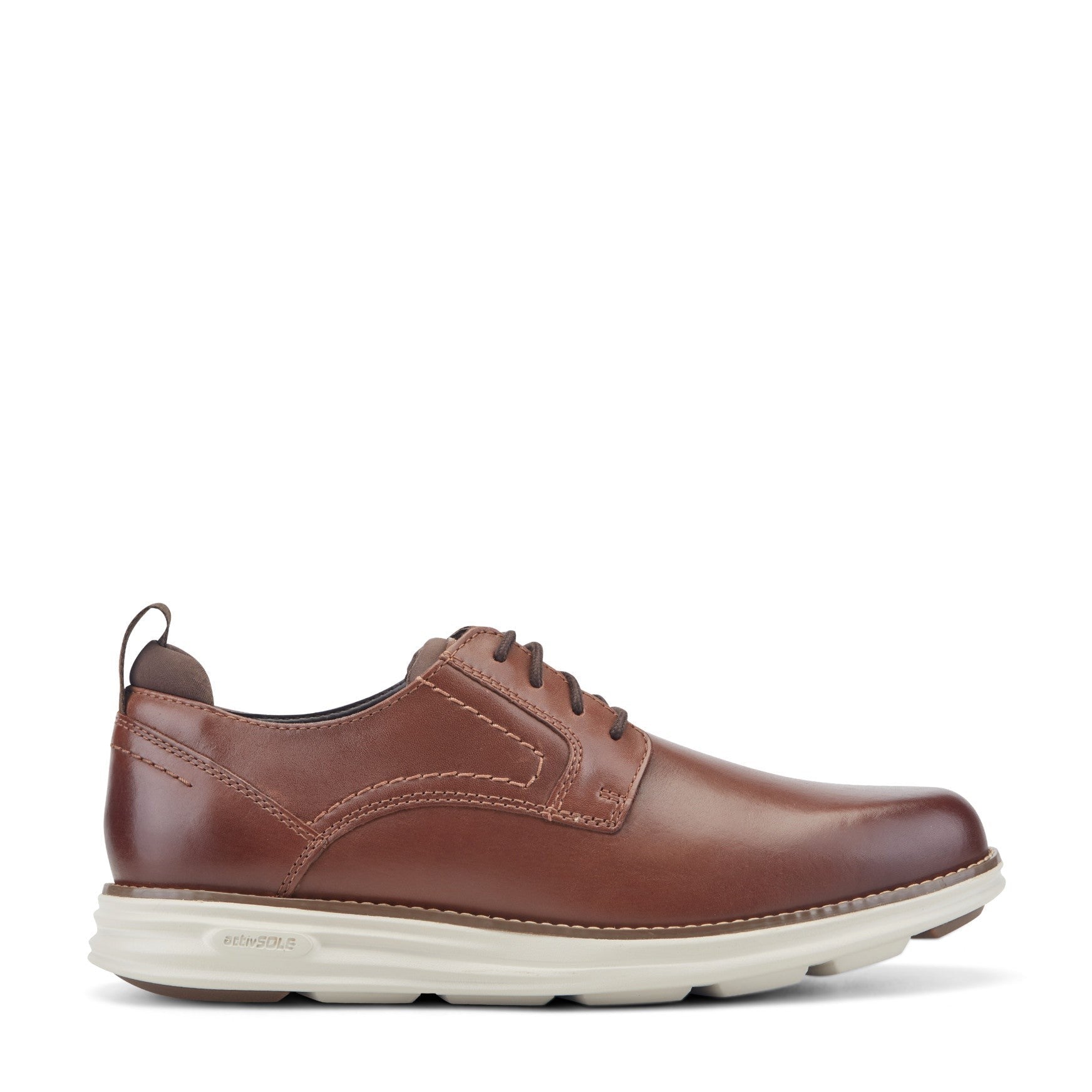 Rockport Canton Cushioned Orthotic-Friendly Men's Casual Oxford - Dark Natural Leather - 1