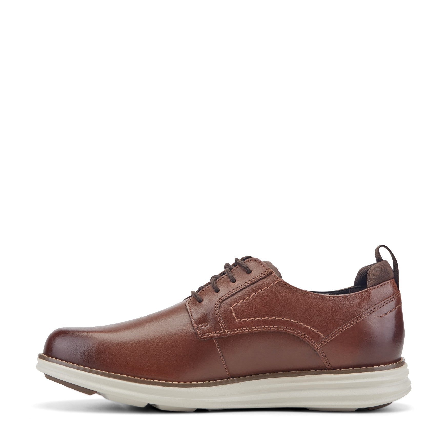 Rockport Canton Cushioned Orthotic-Friendly Men's Casual Oxford - Dark Natural Leather - 4