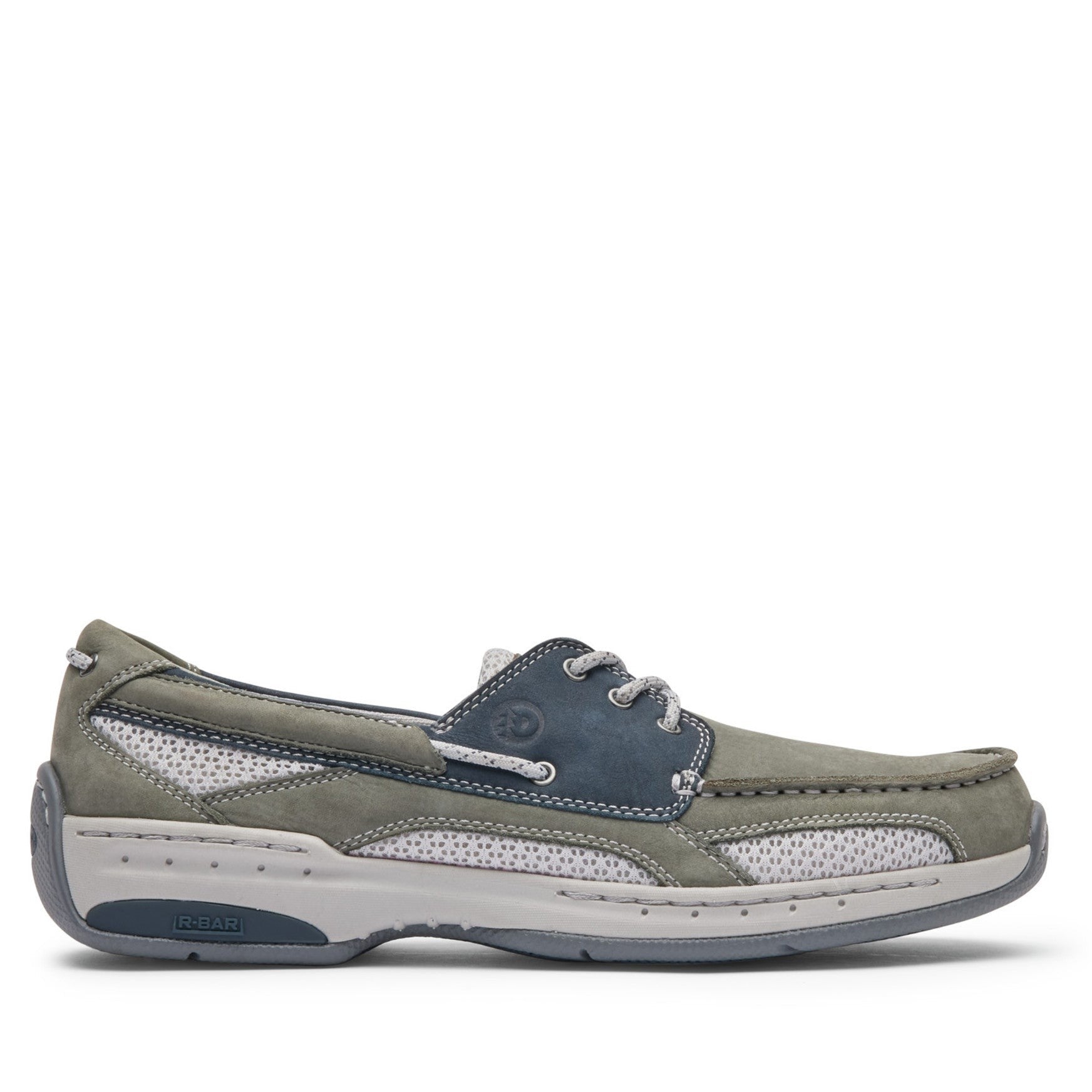 Rockport Captain Boat Cushioned Arch Support Men's Boat Shoe - Gray/navy Nubuck - 1