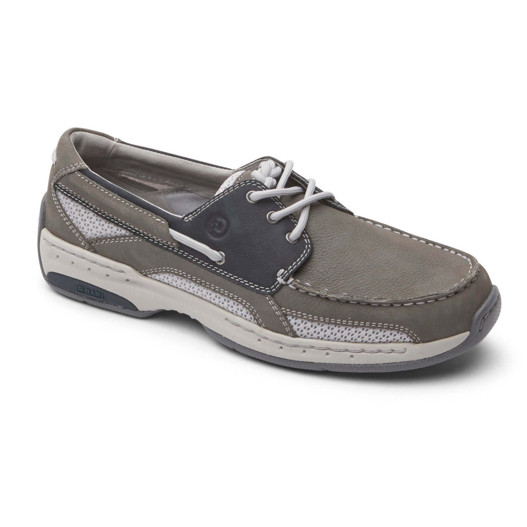 Rockport Captain Boat Cushioned Arch Support Men's Boat Shoe - Gray/navy Nubuck - 2